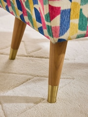 Broken Geo Chenille Pink Wilson Storage Footstool - Image 5 of 10