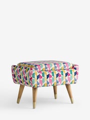 Broken Geo Chenille Pink Wilson Storage Footstool - Image 6 of 10