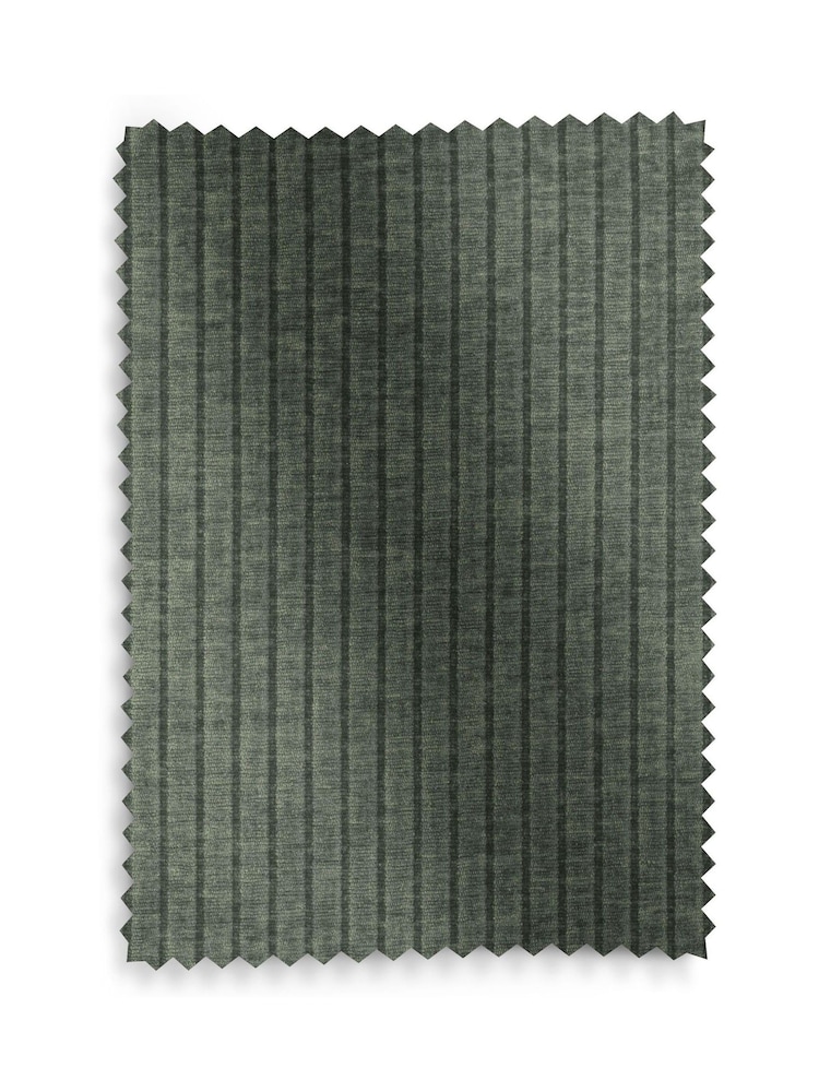 Relaxed Chenille Cord Forest Green Wilson Storage Footstool - Image 10 of 10