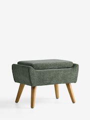 Relaxed Chenille Cord Forest Green Wilson Storage Footstool - Image 6 of 10