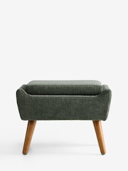 Relaxed Chenille Cord Forest Green Wilson Storage Footstool - Image 7 of 10