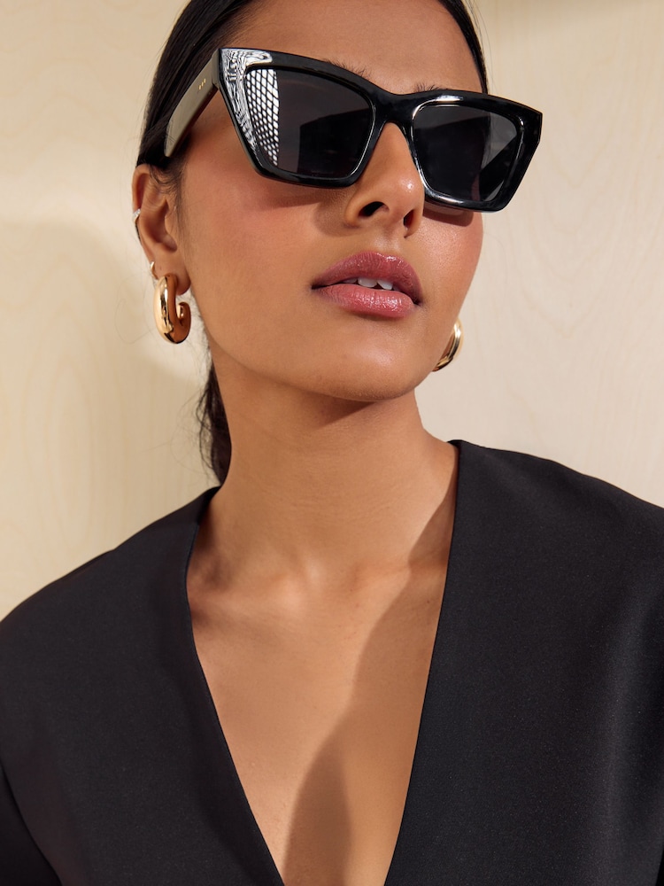 Friends Like These Black Narrow Cateye Sunglasses - Image 1 of 7 Friends Like These Black Narrow Cateye Sunglasses - Image 1 of 7