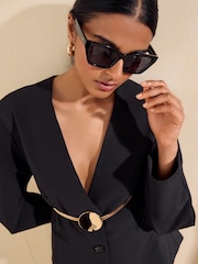 Friends Like These Black Narrow Cateye Sunglasses - Image 4 of 7
