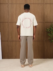 MAUVAIS Cream Embroidered Monogram Script in Ecru T-Shirt - Image 2 of 5