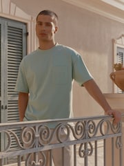 Мятный зеленый - Футболка с тиснением на кармане и Monogram MAUVAIS - Изображение 4 6