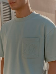 Мятный зеленый - Футболка с тиснением на кармане и Monogram MAUVAIS - Изображение 6 6