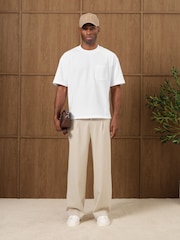 Белый - Футболка с тиснением на кармане и Monogram MAUVAIS - Изображение 4 6