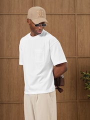 Белый - Футболка с тиснением на кармане и Monogram MAUVAIS - Изображение 5 6