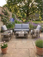 Laura Ashley Honey Grey Fornham Garden 4 Seat Lounging Set and Table - Image 1 of 4