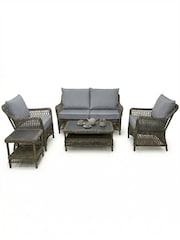 Laura Ashley Honey Grey Fornham Garden 4 Seat Lounging Set and Table - Image 3 of 4