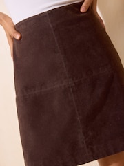 Friends Like These Chocolate Brown Faux Suede Mini Skirt - Image 4 of 5