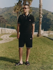 MAUVAIS Black Riviera Knit Rib Shorts - Image 1 of 4