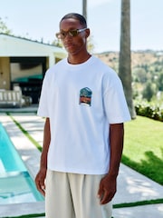 MAUVAIS White Monogram Graphic T-Shirt - Image 4 of 5