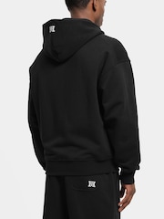 MAUVAIS Black Embroidered Monogram Zip Through Hoodie - Image 3 of 5