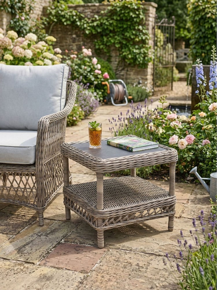 Laura Ashley Honey Grey Fornham Garden Side Table - Image 1 of 4