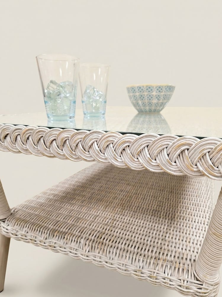 Daro Antique White Wash Cebu Garden Side Table - Image 2 of 3 Daro Antique White Wash Cebu Garden Side Table - Image 2 of 3