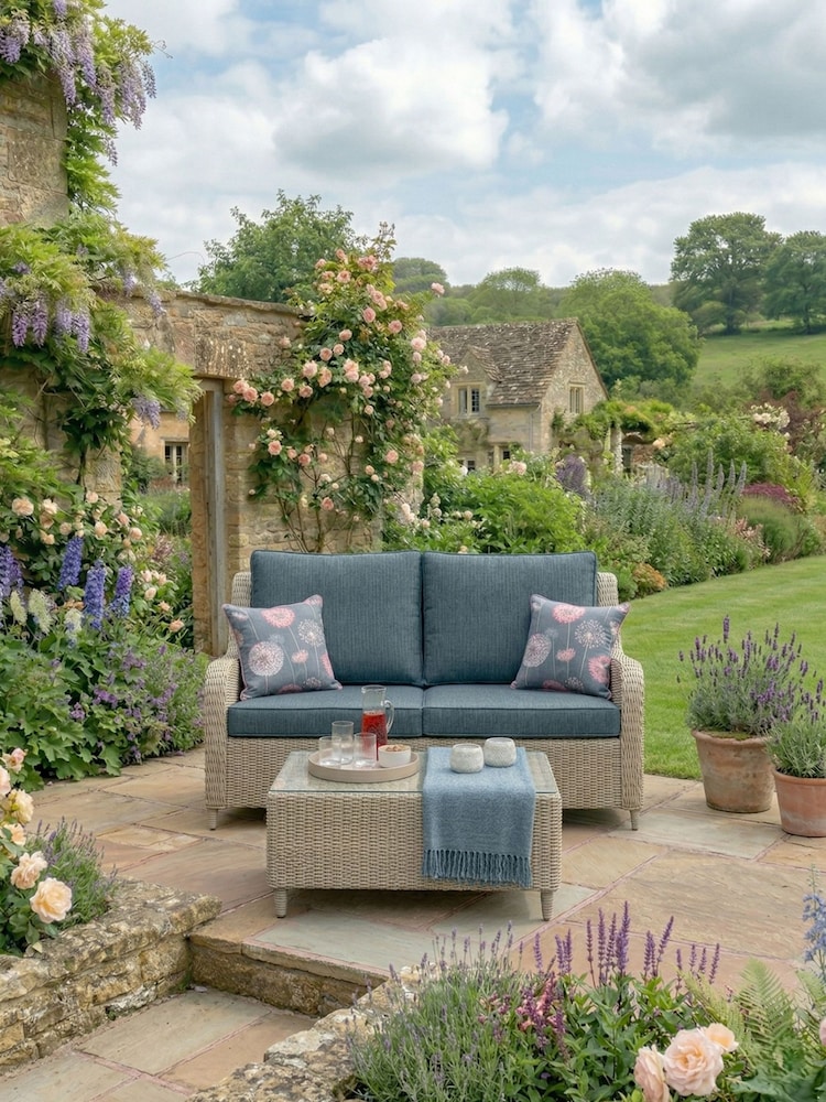 Daro Vintage Lace Cream Santorini Garden Lounging Sofa - Image 1 of 5