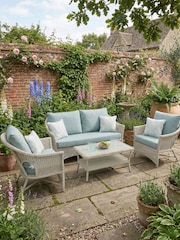 Daro 4 Piece Antique White Wash Cebu Garden Lounging Set with Table - Image 1 of 6