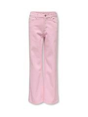 ONLY KIDS Pink Mid Waist Wide Leg Jeans In 100% Cotton - Image 1 of 5