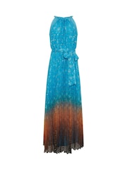 Star by Julien MacDonald Blue Snake Skin Halter Neck Dress - Image 5 of 5