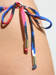 Star by Julien MacDonald Blue Abstract Print Tie Side Bikini Bottoms - Image 4 of 6