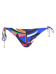 Star by Julien MacDonald Blue Abstract Print Tie Side Bikini Bottoms - Image 5 of 6