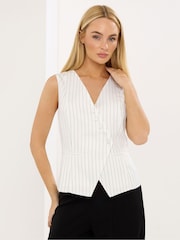 Star by Julien MacDonald White Pinstripe Waistcoat - Image 1 of 5