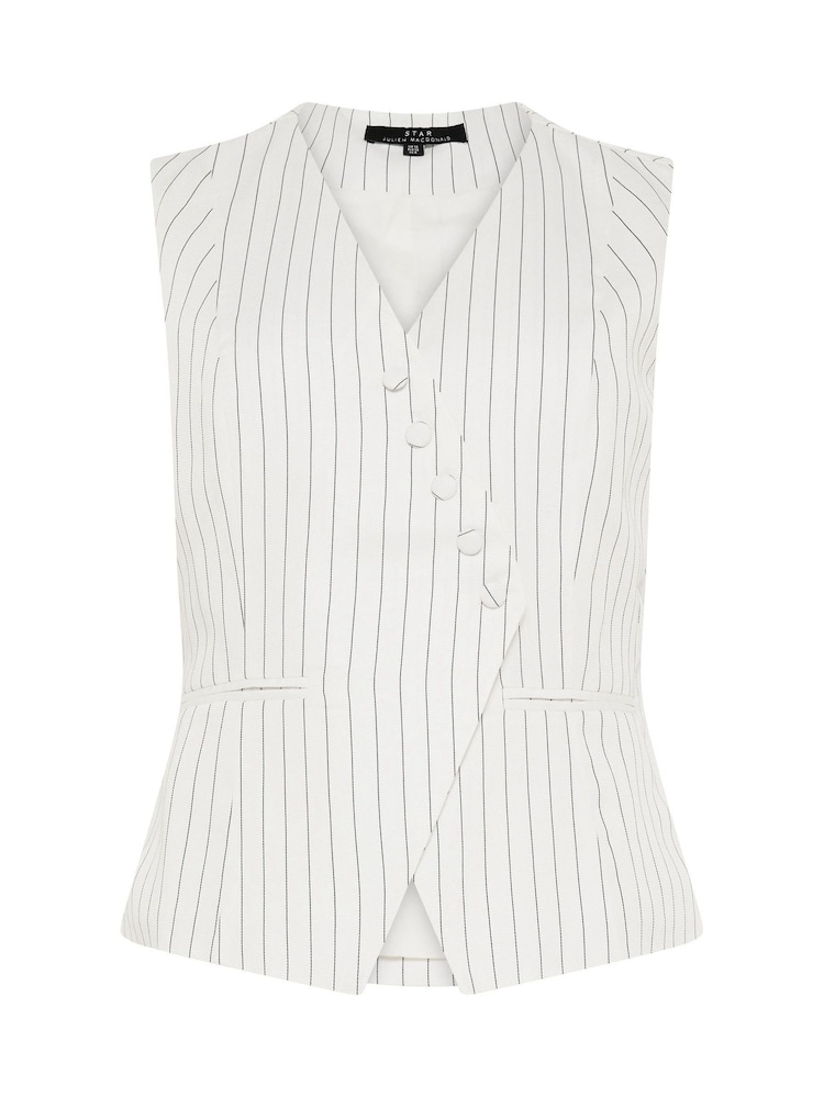 Star by Julien MacDonald White Pinstripe Waistcoat - Image 5 of 5 Star by Julien MacDonald White Pinstripe Waistcoat - Image 5 of 5
