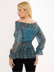 Star by Julien MacDonald Blue Bardot Top - Image 3 of 5
