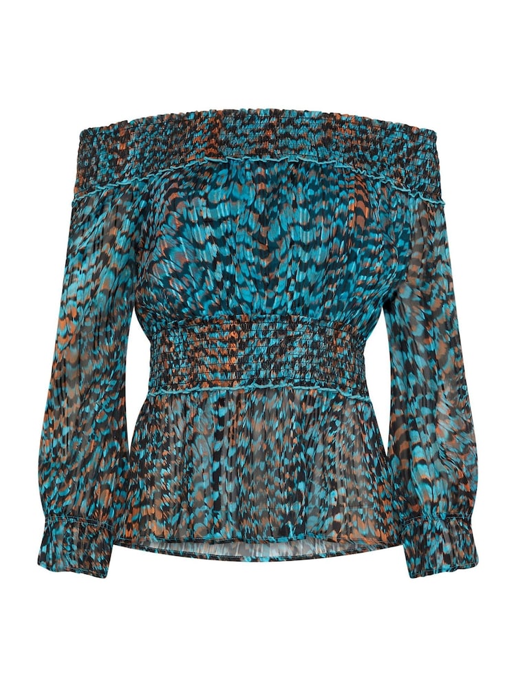 Star by Julien MacDonald Blue Bardot Top - Image 5 of 5 Star by Julien MacDonald Blue Bardot Top - Image 5 of 5