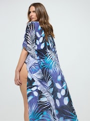 Star by Julien MacDonald Blue Tropical Palm Beach Kimono - Image 4 of 6