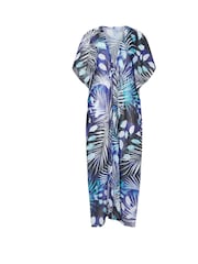 Star by Julien MacDonald Blue Tropical Palm Beach Kimono - Image 6 of 6