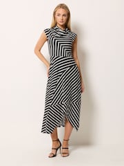 Star by Julien MacDonald Black Cut About Stripe Dress - Image 2 of 4
