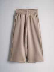 The Set 2 Pack Cropped Funnel Neck Zip Throughs Sweat Top and Wide Leg Joggers Set Pink/Brown - Image 2 of 7