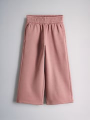 The Set 2 Pack Cropped Funnel Neck Zip Throughs Sweat Top and Wide Leg Joggers Set Pink/Brown - Image 3 of 7