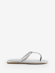 Simmi London Silver Oriole Diamante T-Bar Flat Sandals - Image 1 of 1