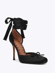 Steve Madden Black Larina Satin Pumps - Image 3 of 5