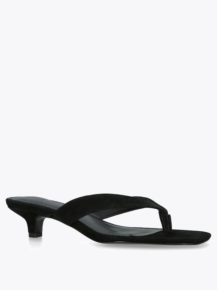 Steve Madden Black Tracie Black Suede Sandals - Image 2 of 4