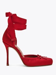 Steve Madden Red Larina Satin Pumps - Image 2 of 5