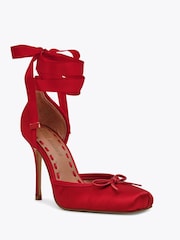 Steve Madden Red Larina Satin Pumps - Image 3 of 5