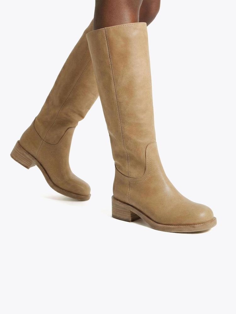Steve Madden Brown Riggs Leather Boots - Image 2 of 4 Steve Madden Brown Riggs Leather Boots - Image 2 of 4