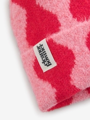 Eleanor Bowmer Red/Pink Wave Knitted Beanie - Image 5 of 6