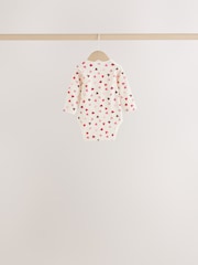 Red/Pink Bow Long Sleeve Baby Bodysuits 5 Pack - Image 8 of 8