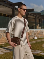 MAUVAIS Cream Milano Boxy Crewneck Stripe in Cream and Black T-Shirt - Image 3 of 6