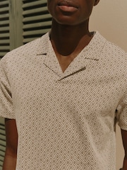 MAUVAIS Natural Piero Slim Geo Polo Shirt - Image 5 of 6