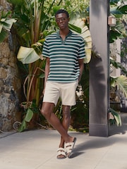 MAUVAIS Green Romano Stripe Polo Shirt - Image 4 of 6