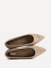 Linzi Natural Wide Fit Compete Pointed Toe Ballet Flat Shoes - Image 4 of 5