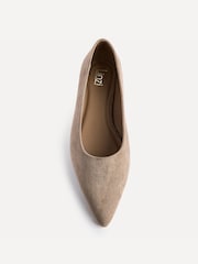 Linzi Natural Wide Fit Compete Pointed Toe Ballet Flat Shoes - Image 5 of 5
