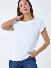 Roman White Plain Stretch Jersey T-Shirt - Image 2 of 5