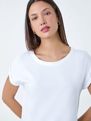 Roman White Plain Stretch Jersey T-Shirt - Image 4 of 5